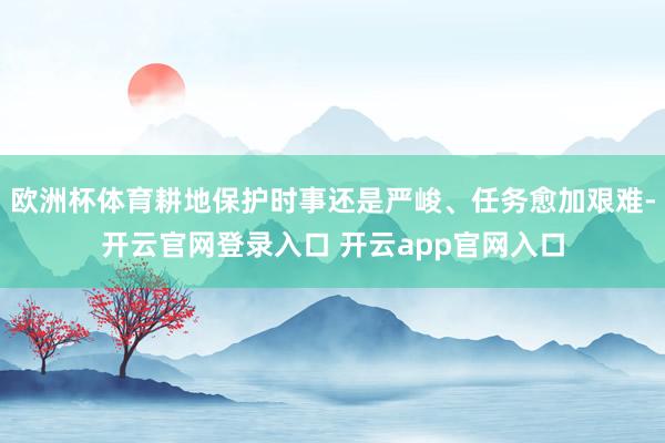 欧洲杯体育耕地保护时事还是严峻、任务愈加艰难-开云官网登录入口 开云app官网入口