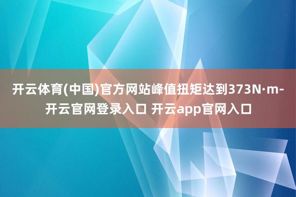开云体育(中国)官方网站峰值扭矩达到373N·m-开云官网登录入口 开云app官网入口
