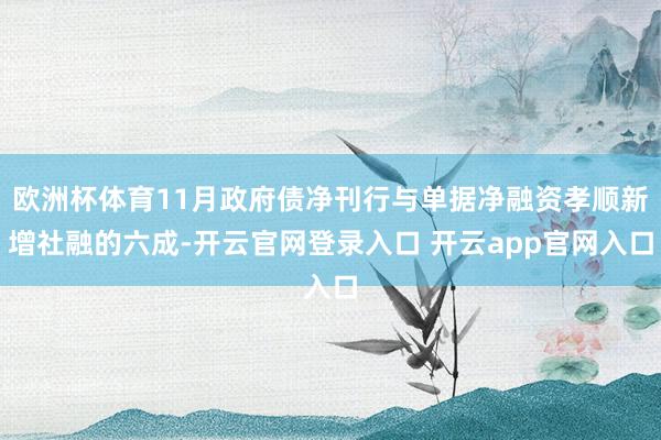 欧洲杯体育11月政府债净刊行与单据净融资孝顺新增社融的六成-开云官网登录入口 开云app官网入口