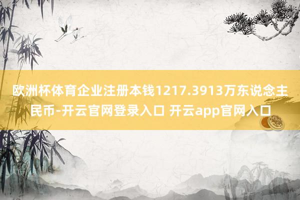 欧洲杯体育企业注册本钱1217.3913万东说念主民币-开云官网登录入口 开云app官网入口