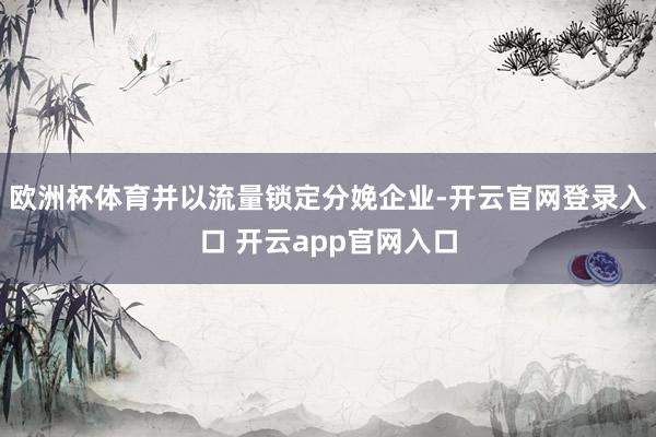 欧洲杯体育并以流量锁定分娩企业-开云官网登录入口 开云app官网入口