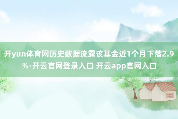 开yun体育网历史数据流露该基金近1个月下落2.9%-开云官网登录入口 开云app官网入口