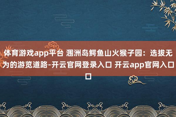 体育游戏app平台 涠洲岛鳄鱼山火猴子园：选拔无为的游览道路-开云官网登录入口 开云app官网入口